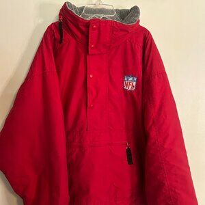 NFL Red Big Pouch Pocket Pullover Starter Style Jacket Size XL